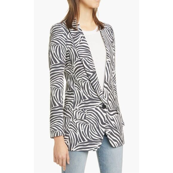 Smythe Zebra Print Long Peaked Lapel Blazer size 8 New without tags - Picture 8 of 8